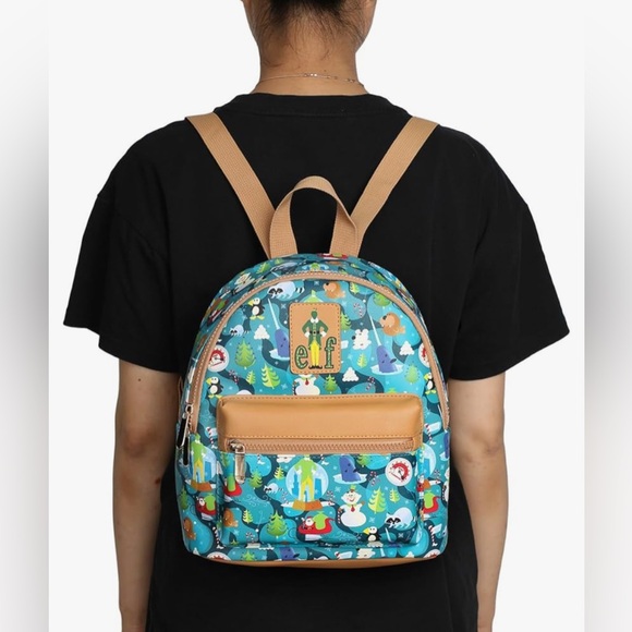 Bioworld Elf Movie Illustrated North Pole Pattern Mini Backpack - Picture 8 of 8
